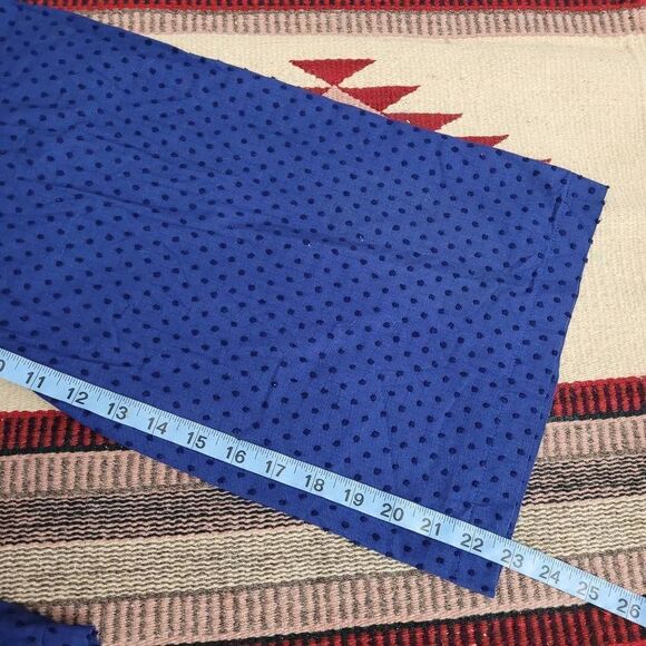 Club Monaco Navy Blue Swiss Dot Wide Leg Jumpsuit Sz 0 Open Adjustable Back - Picture 10 of 10